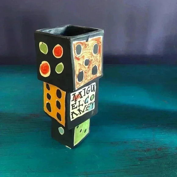 Handmade 3 Piece Cat + Mouse Ceramic Vases - Picture 6 of 15